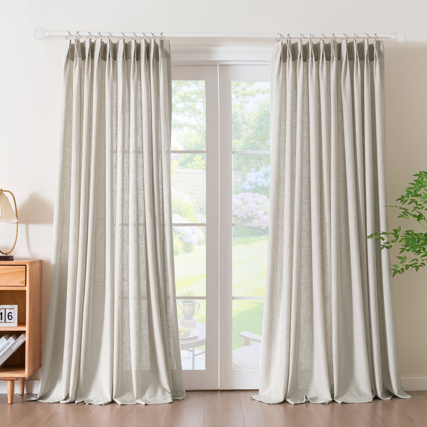 Flowing linen curtains