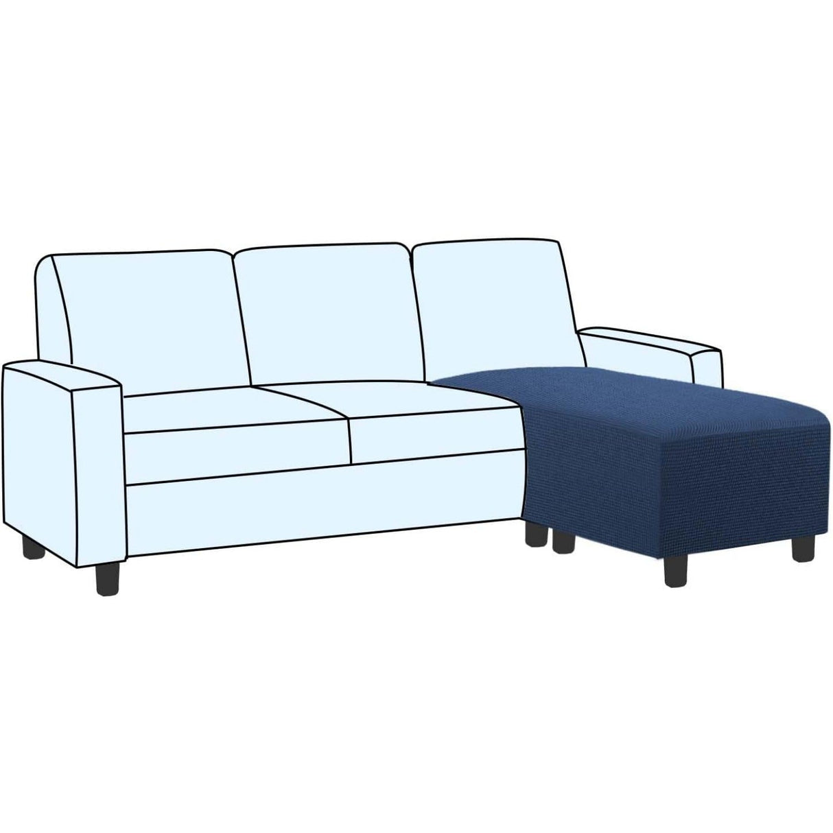 Ottoman Cover Slipcover Rectangle Fit Length Footrest Sofa Slipcovers Stool Cover