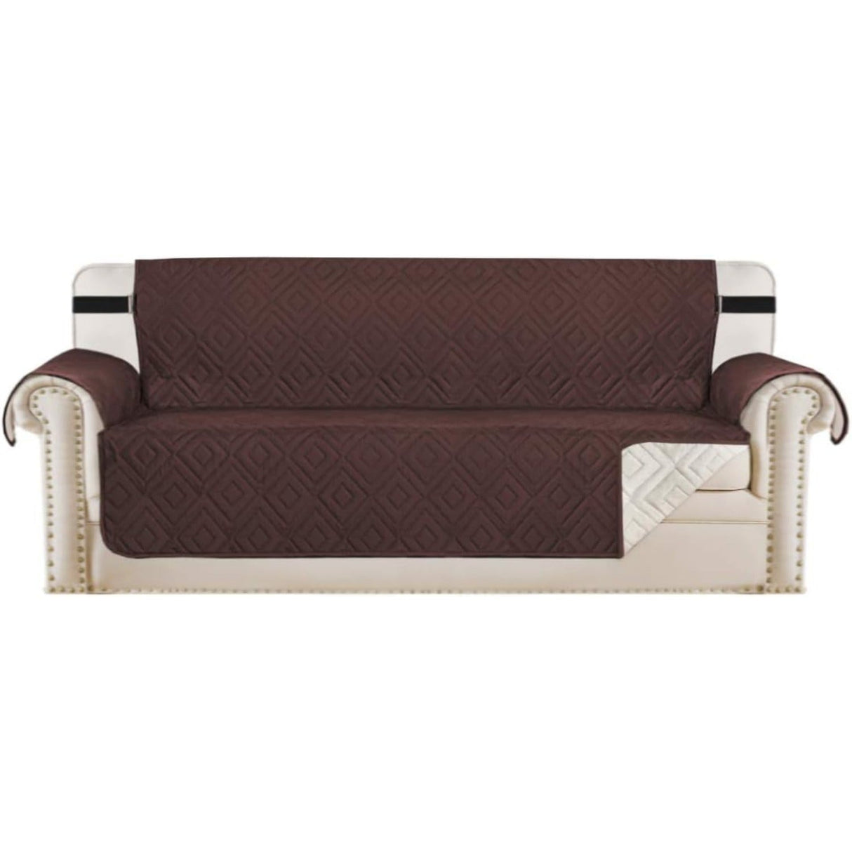 Reversible Furniture Protector Anti-Slip Water Resistant 2" Elastic Straps Couch Covers