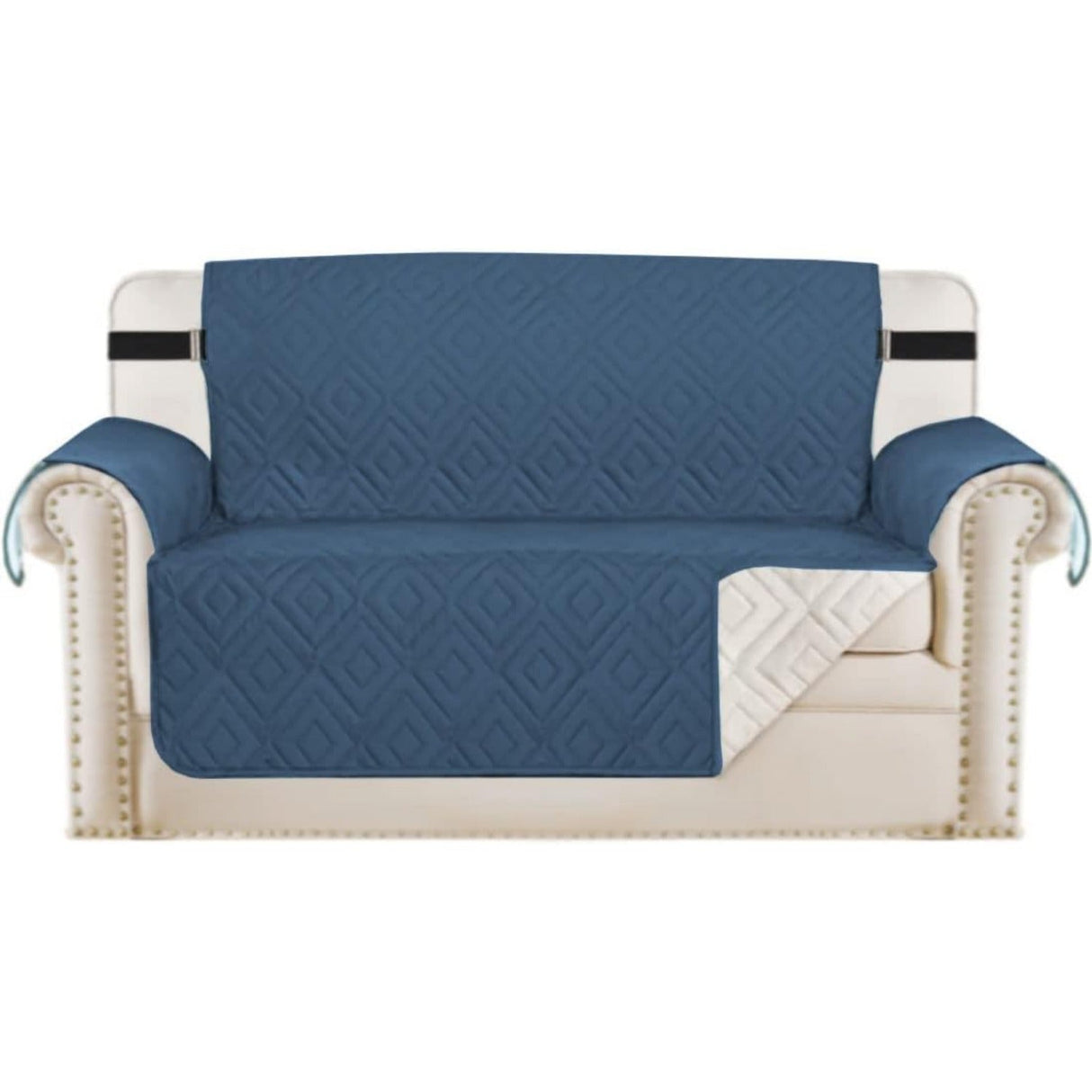 Reversible Furniture Protector Anti-Slip Water Resistant 2" Elastic Straps Couch Covers