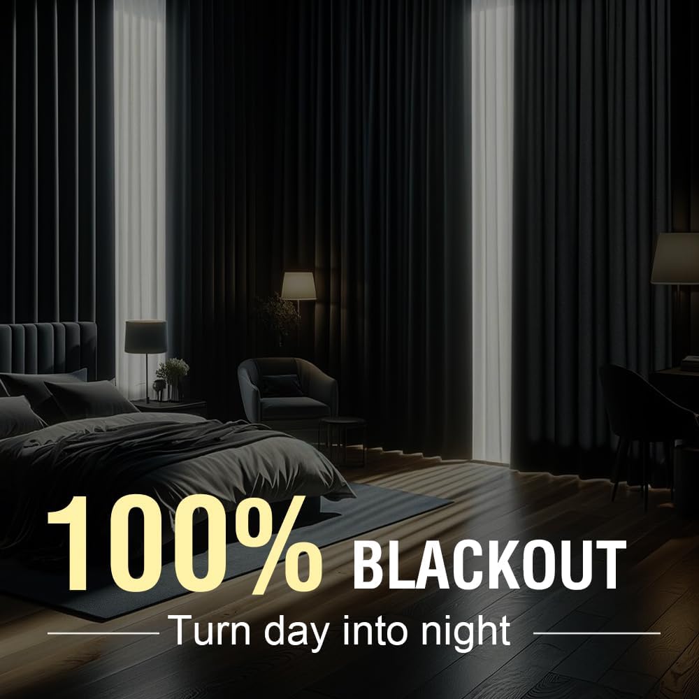 100% Blackout Faux Linen Curtains