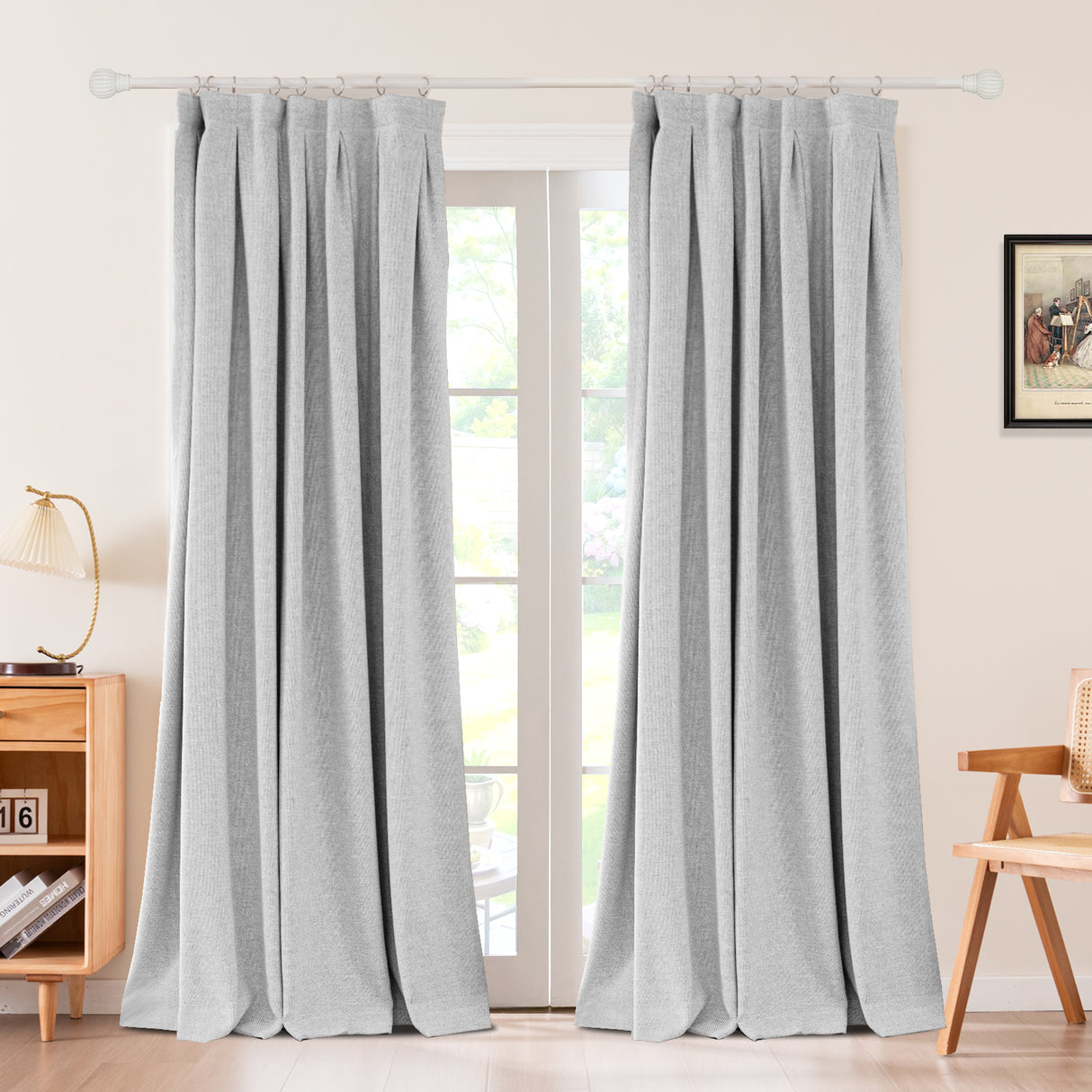 Avenna Woven Linen-like Texture Curtain Pleated