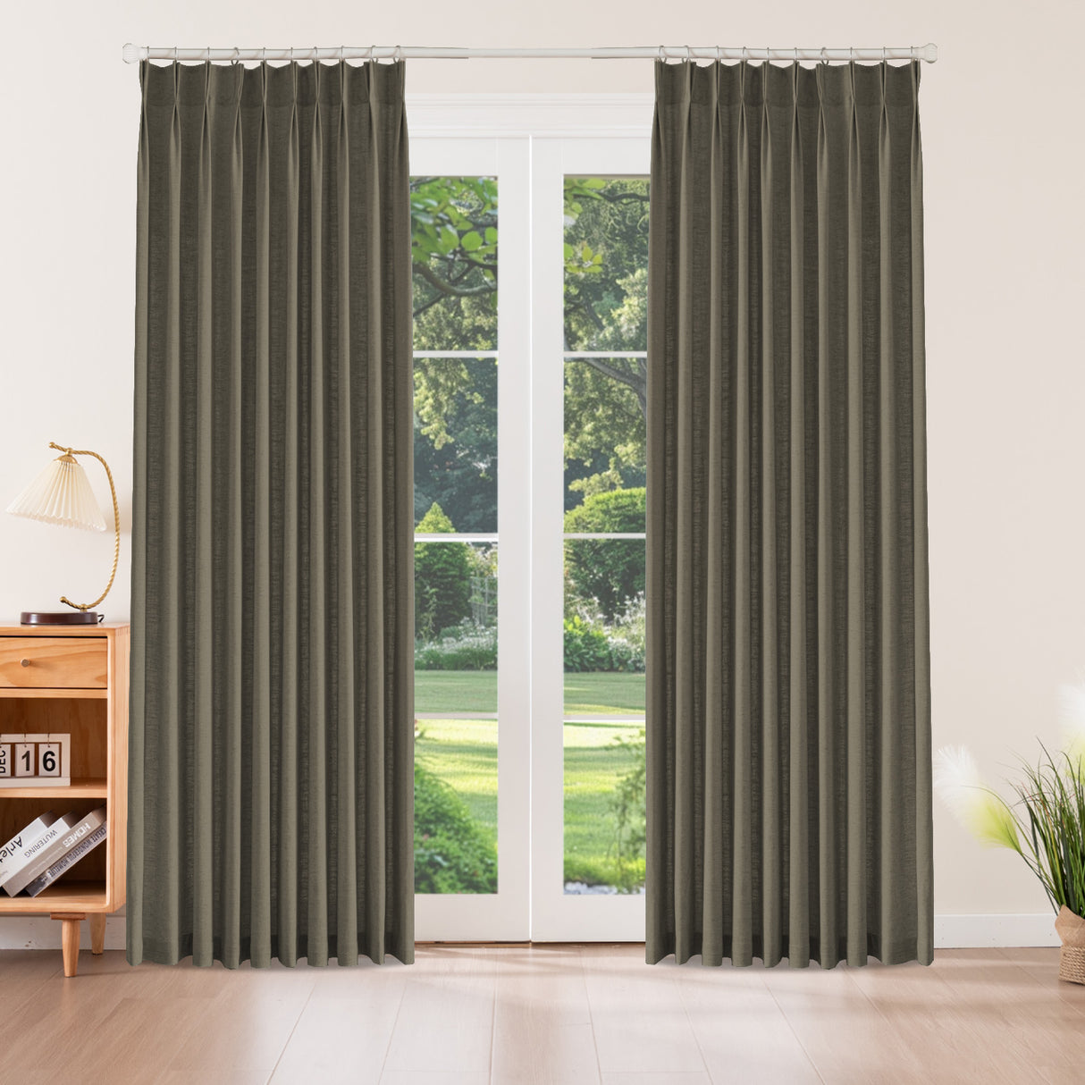 Aurevia Textured Linen Cotton Blend Curtain Pleated
