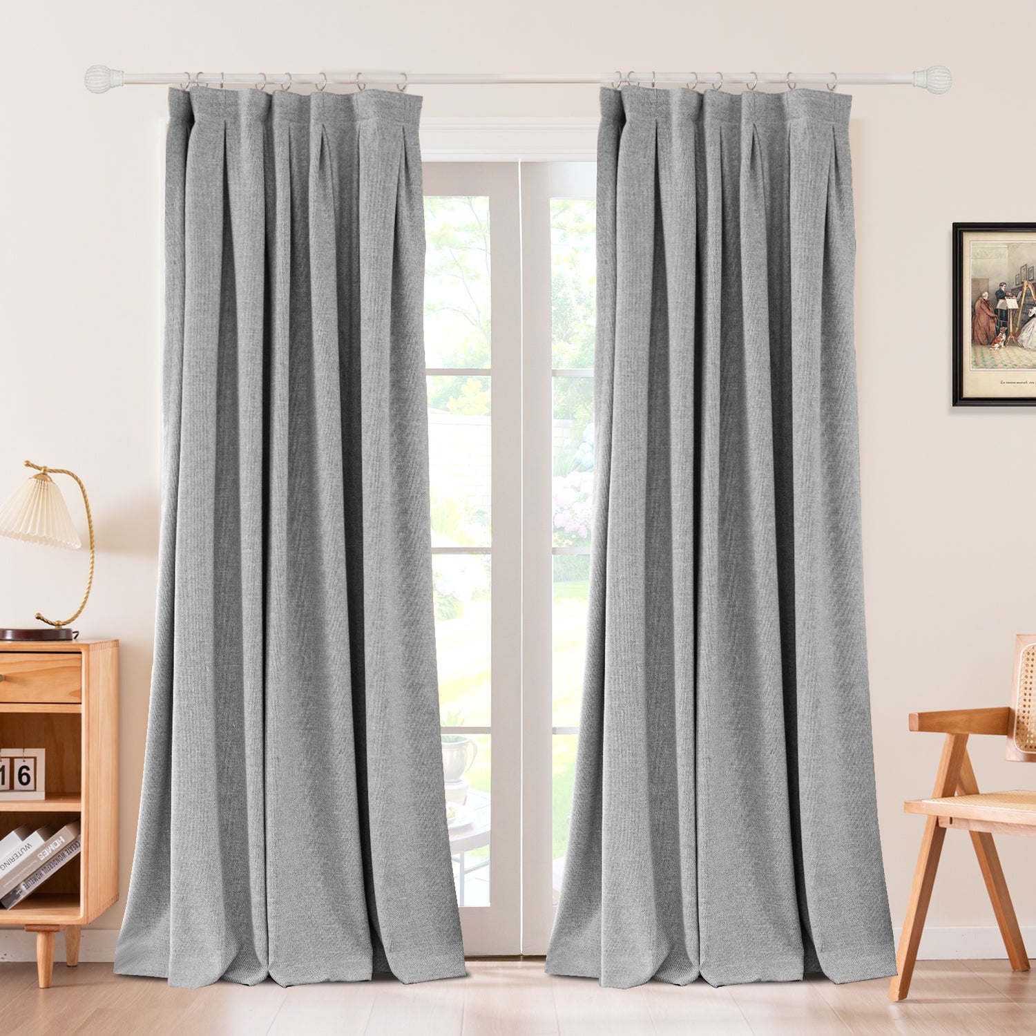 Avenna Woven Linen-like Texture Curtain Pleated