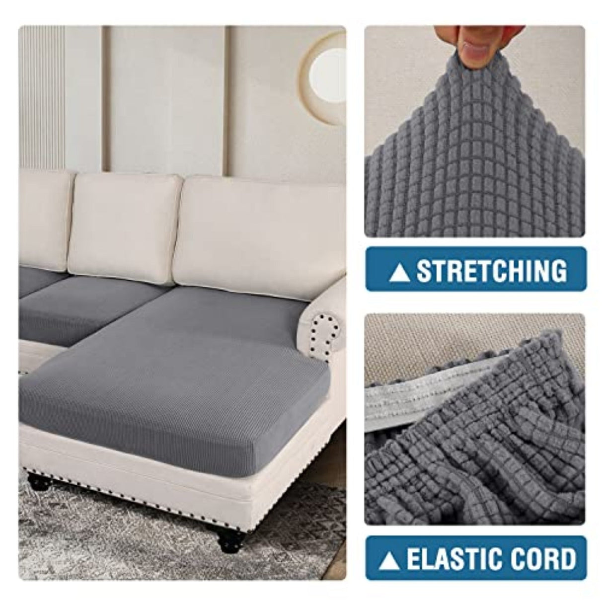 Sectional Couch Covers 3 Pieces Sofa Seat Cushion Covers L Shape Separate
