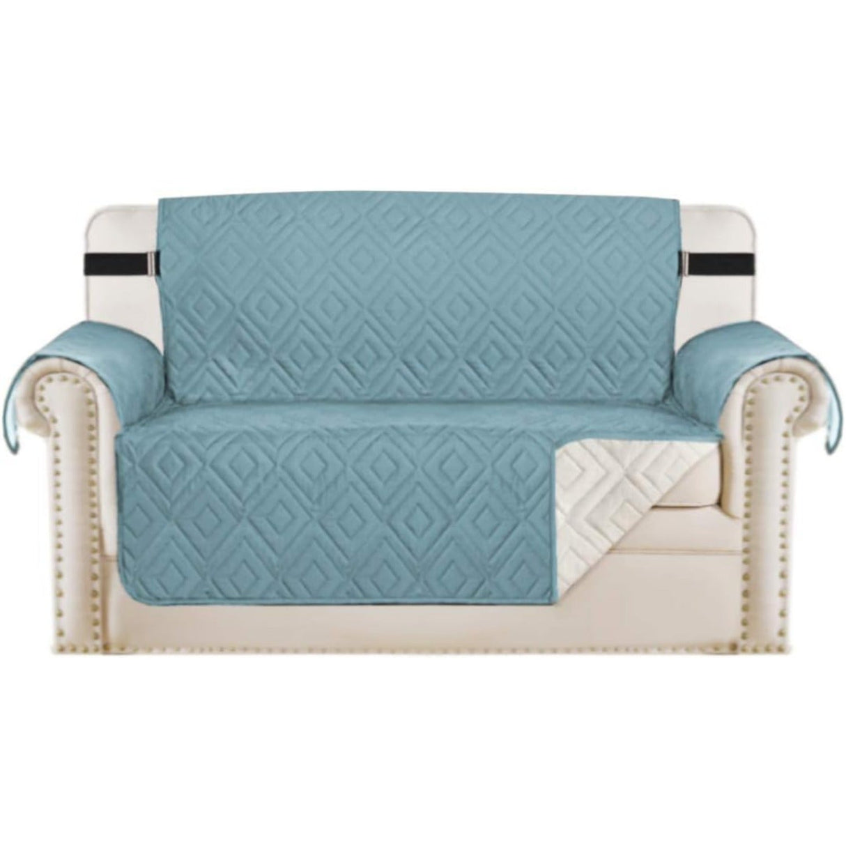Reversible Furniture Protector Anti-Slip Water Resistant 2" Elastic Straps Couch Covers