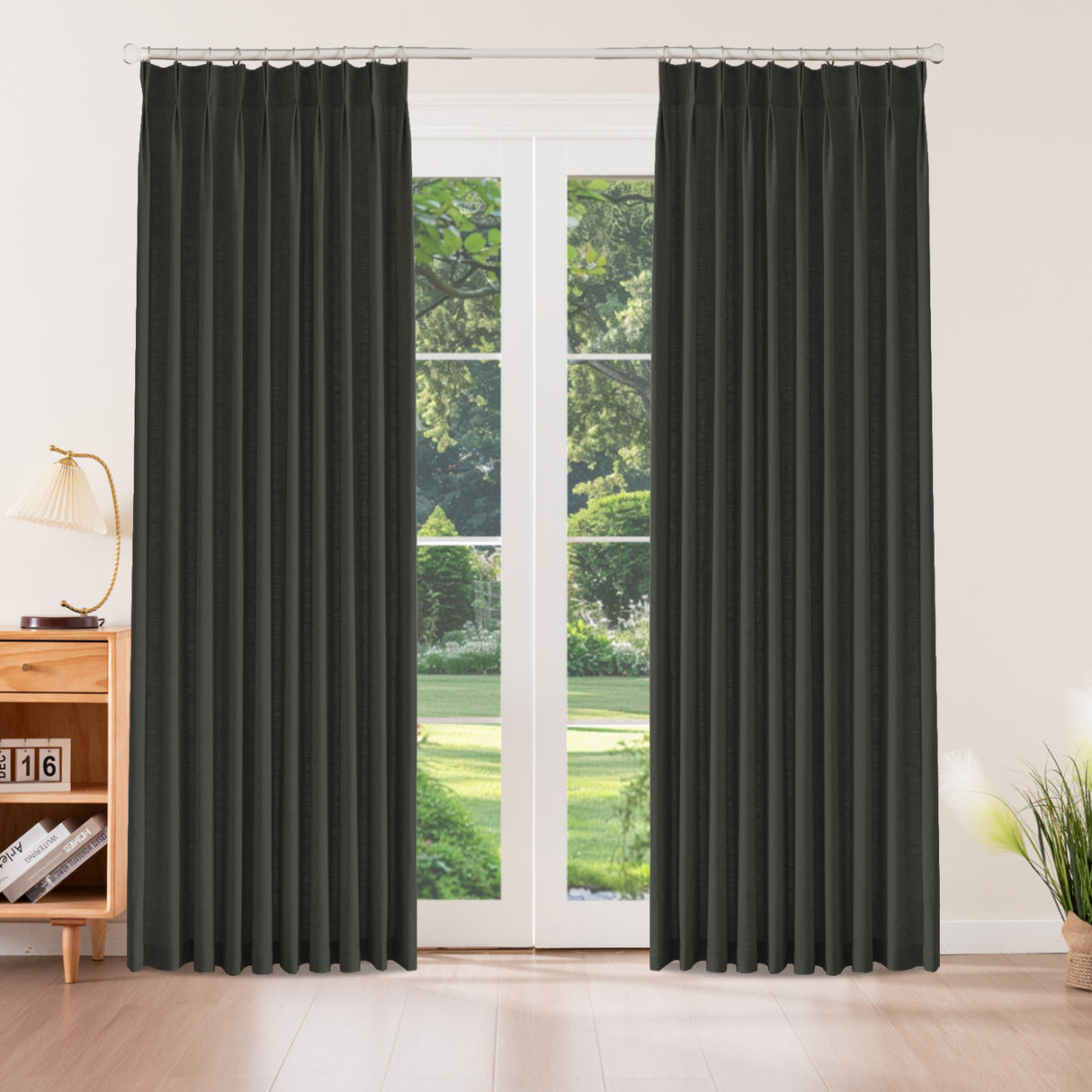 Aurevia Textured Linen Cotton Blend Curtain Pleated