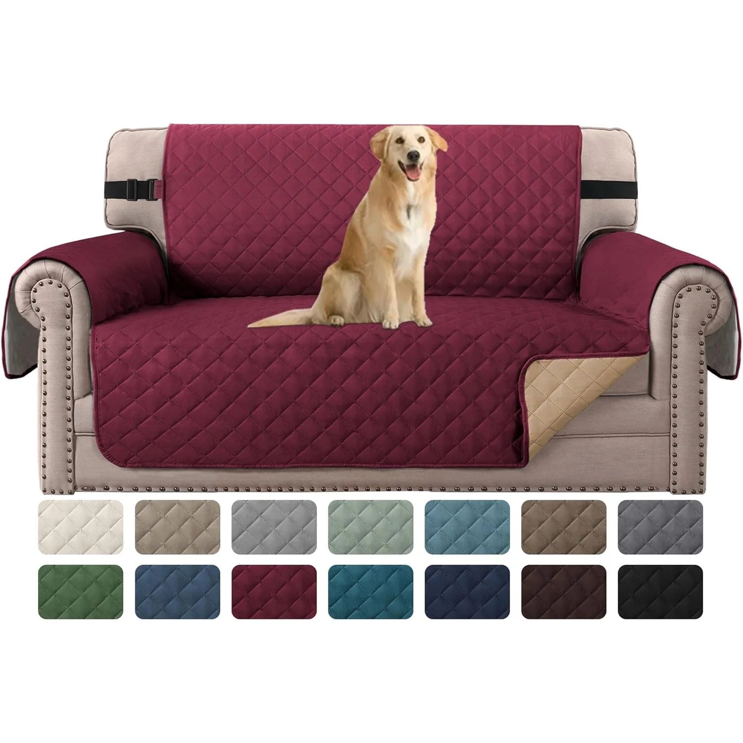 Reversible Chair Covers Water Repellent Chair Slipcover for Dogs Pets Furniture Protector