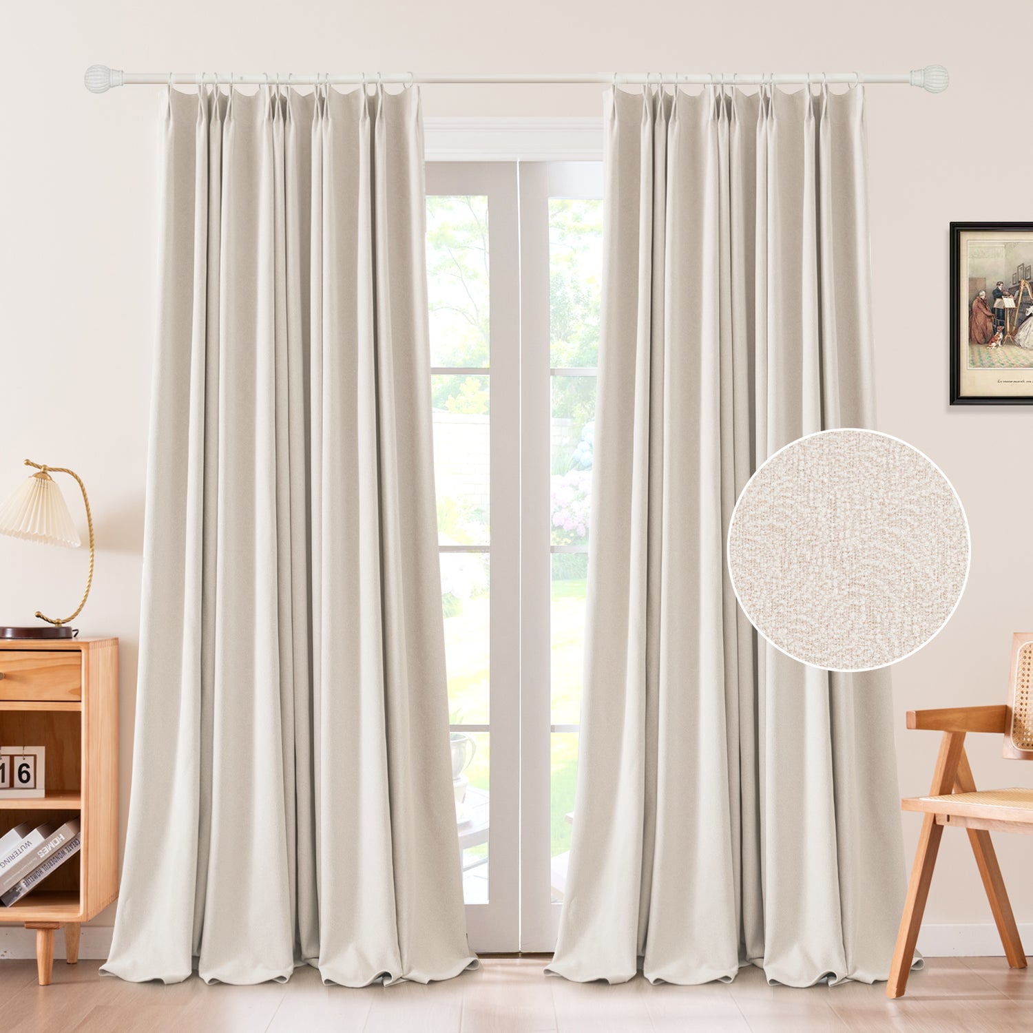 Zariel Pebbled Swirl Texture Velvet Curtain Pleated