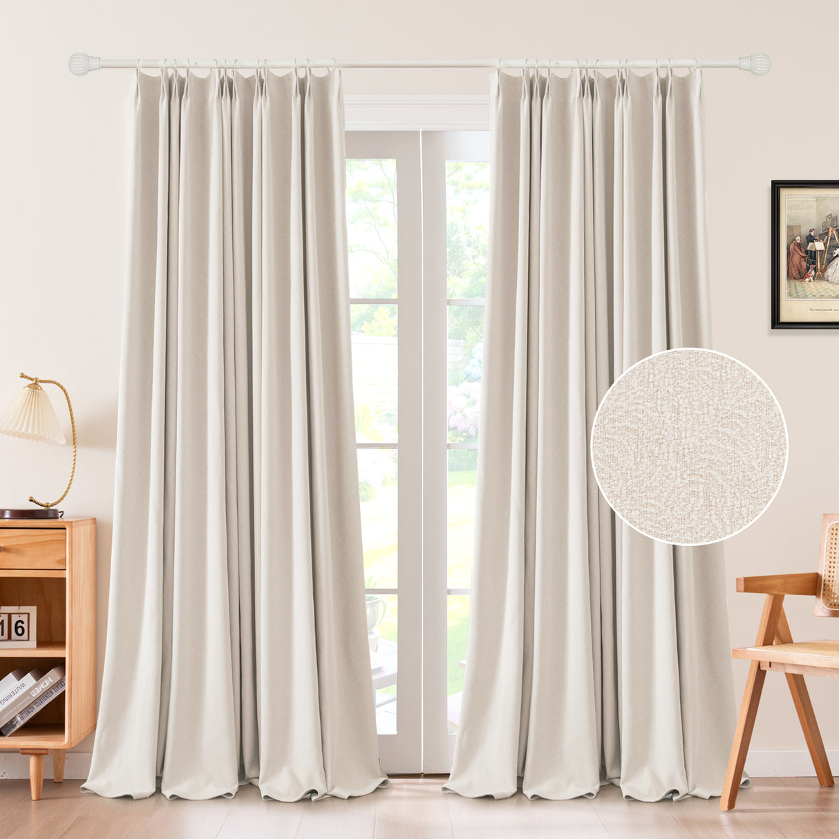 Zariel Pebbled Swirl Texture Velvet Curtain Pleated