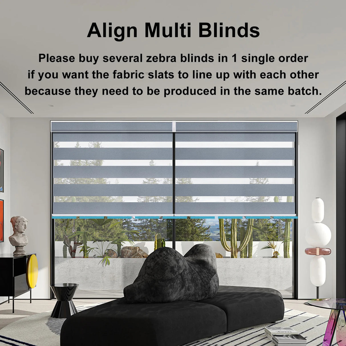 Motorized Zebra Shades 85% Blackout 95mm Phoebe