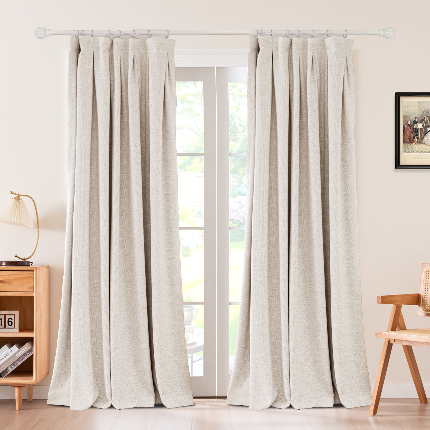 Avenna Woven Linen-like Texture Curtain Pleated