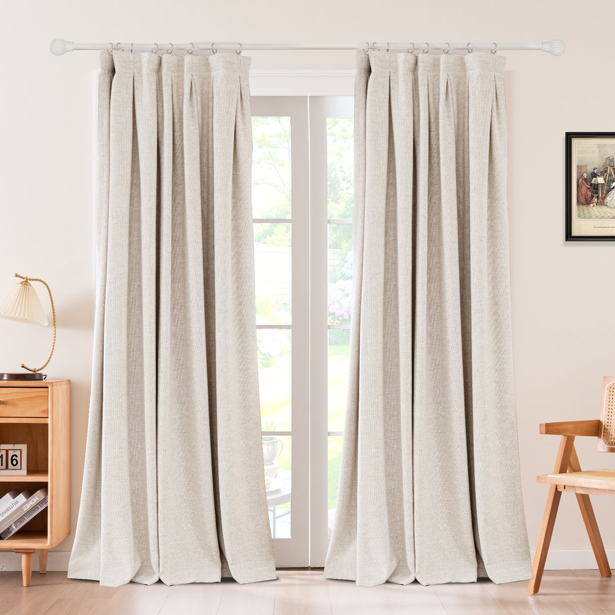 Avenna Woven Linen-like Texture Curtain Pleated