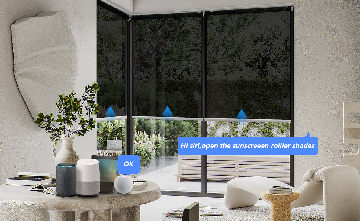 Motorized Light Filtering Solar Shades 1%/3%/5% Openness Aventus