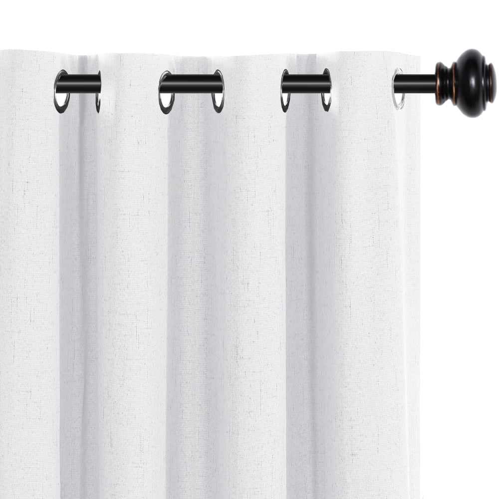 H.VERSAILTEX Natural Linen Blackout Curtains Set of 2 Panels, 100% Completely Blackout Curtains for Sliding Glass Door/Patio (52" x 96", Natural)