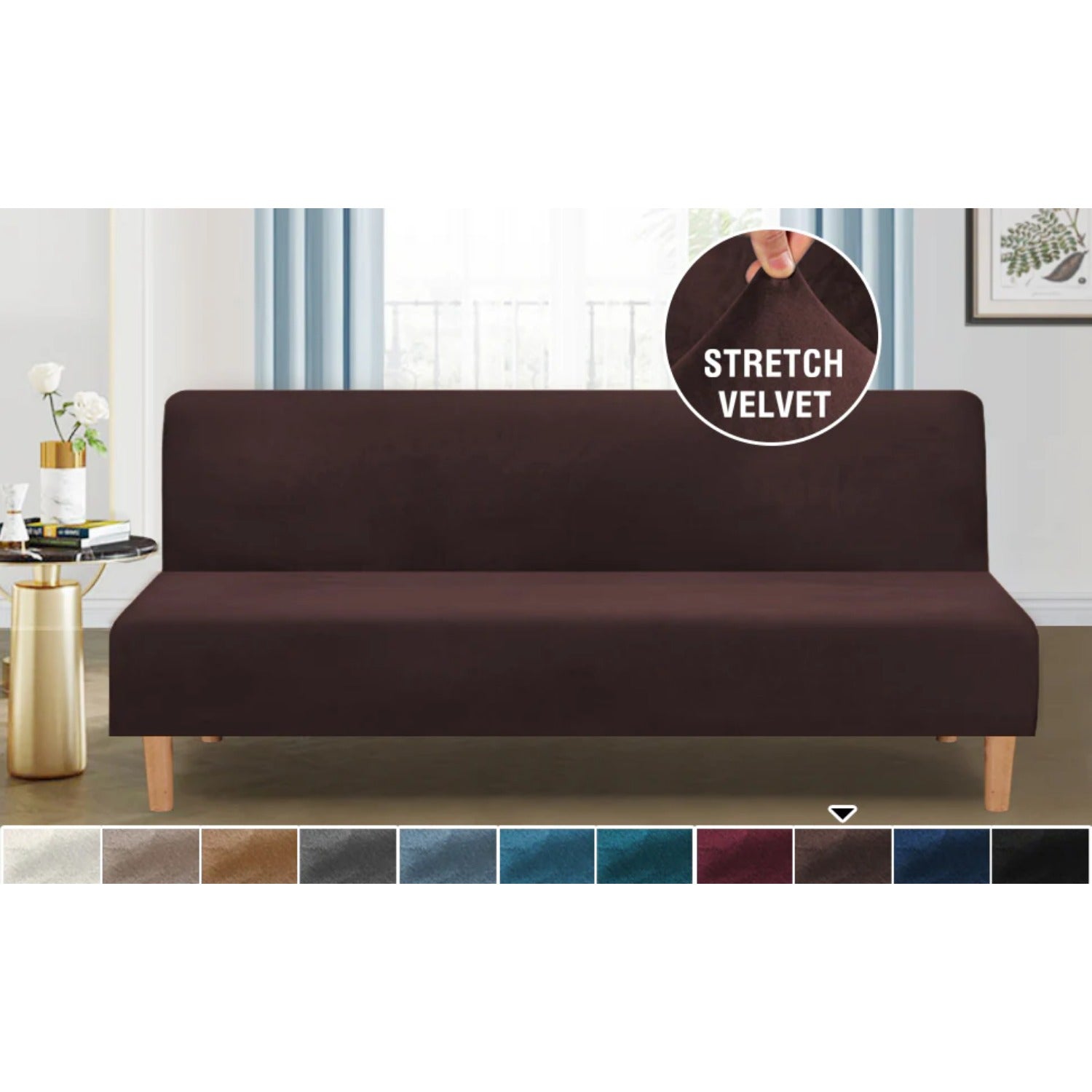 Real Velvet Futon Cover Armless Sofa Covers Sofa Bed Covers Stretch Futon Couch Cover