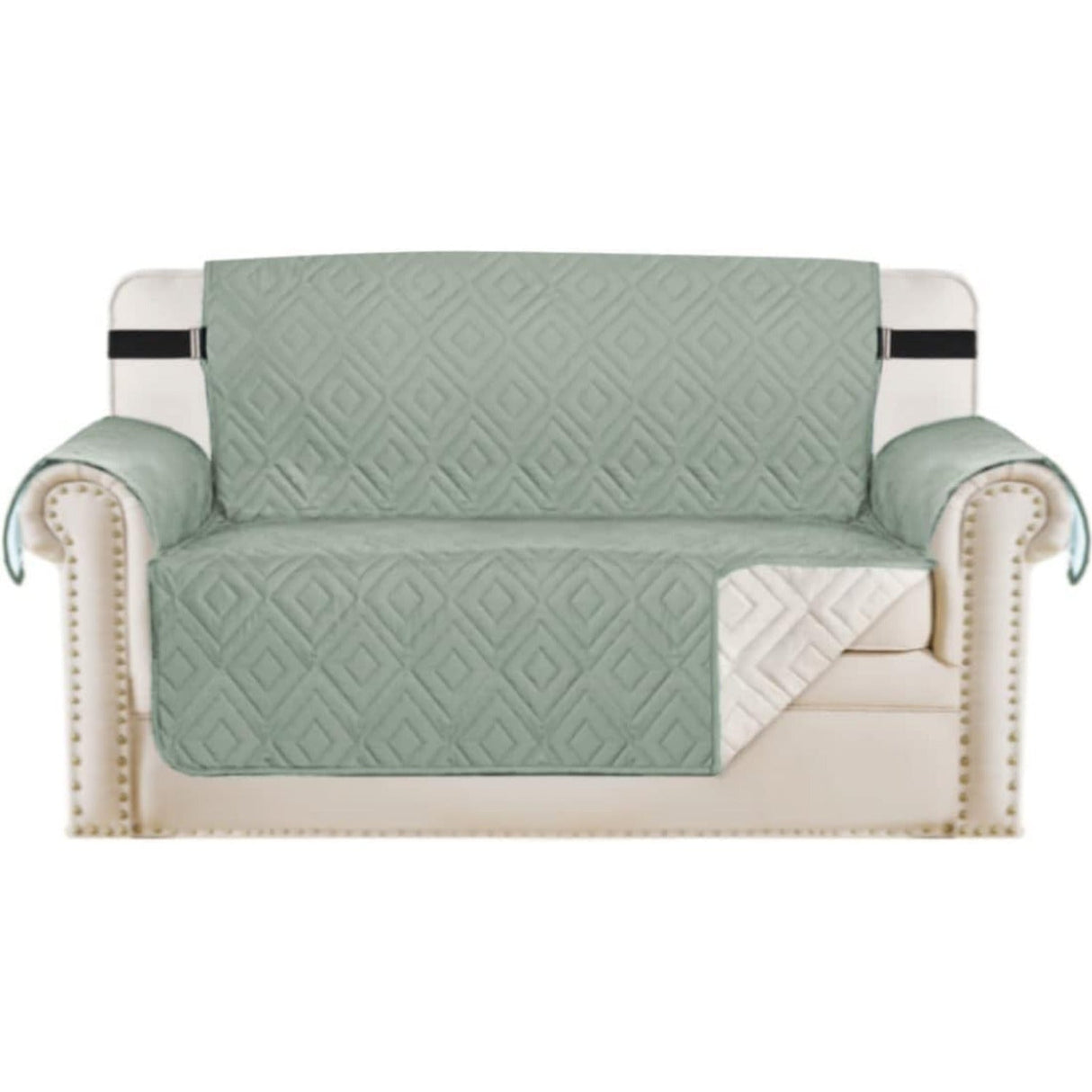 Reversible Furniture Protector Anti-Slip Water Resistant 2" Elastic Straps Couch Covers