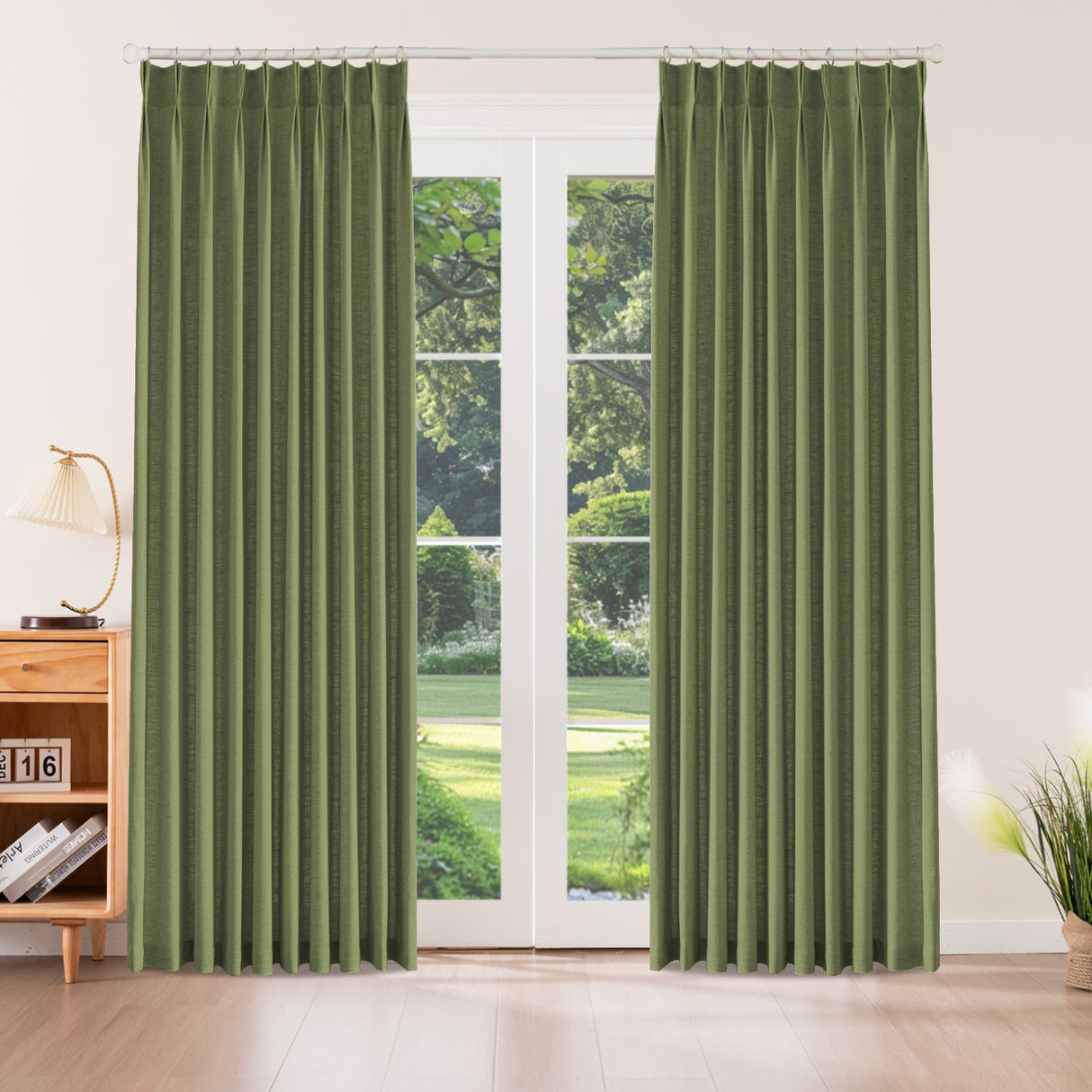 Aurevia Textured Linen Cotton Blend Curtain Pleated