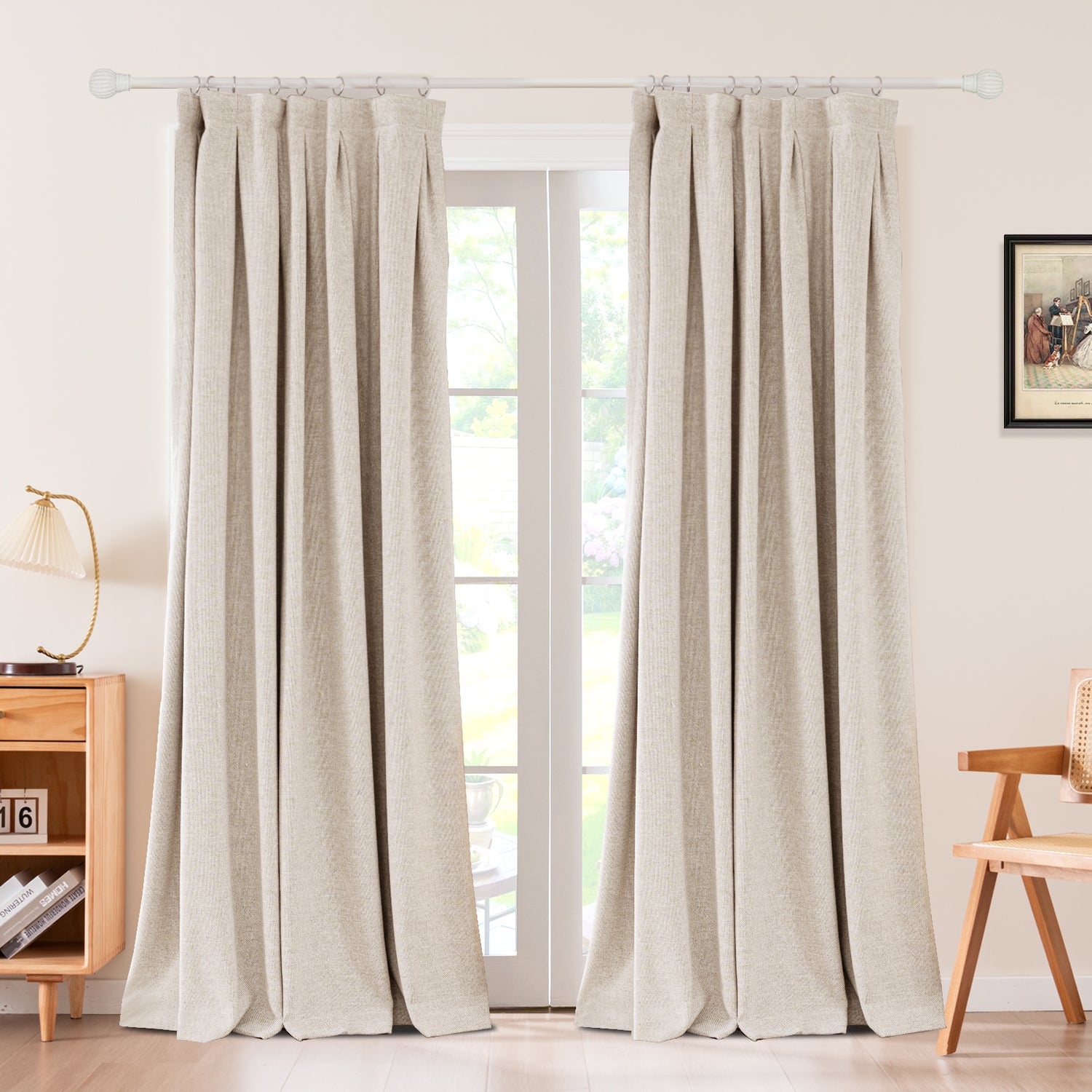 Avenna Woven Linen-like Texture Curtain Pleated