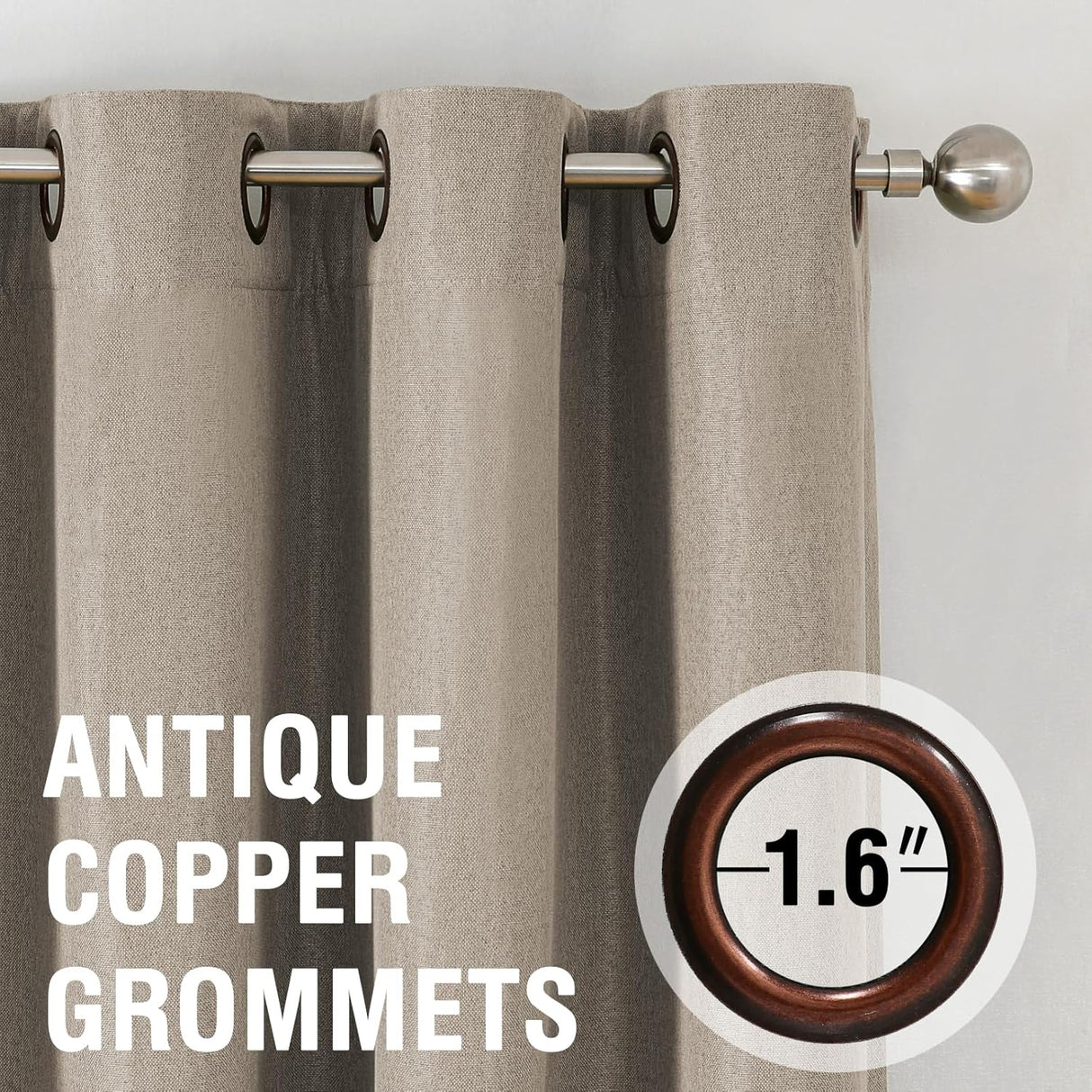 Rideaux occultants en faux lin à lignes fines