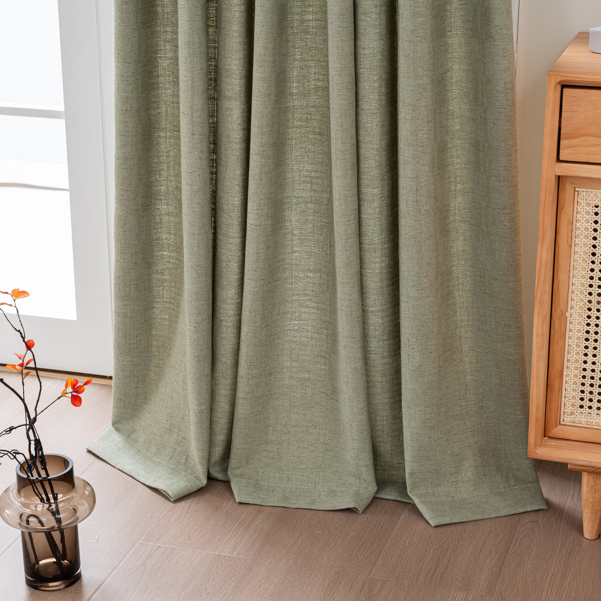 Pristine Blended Linen Curtain Pleated