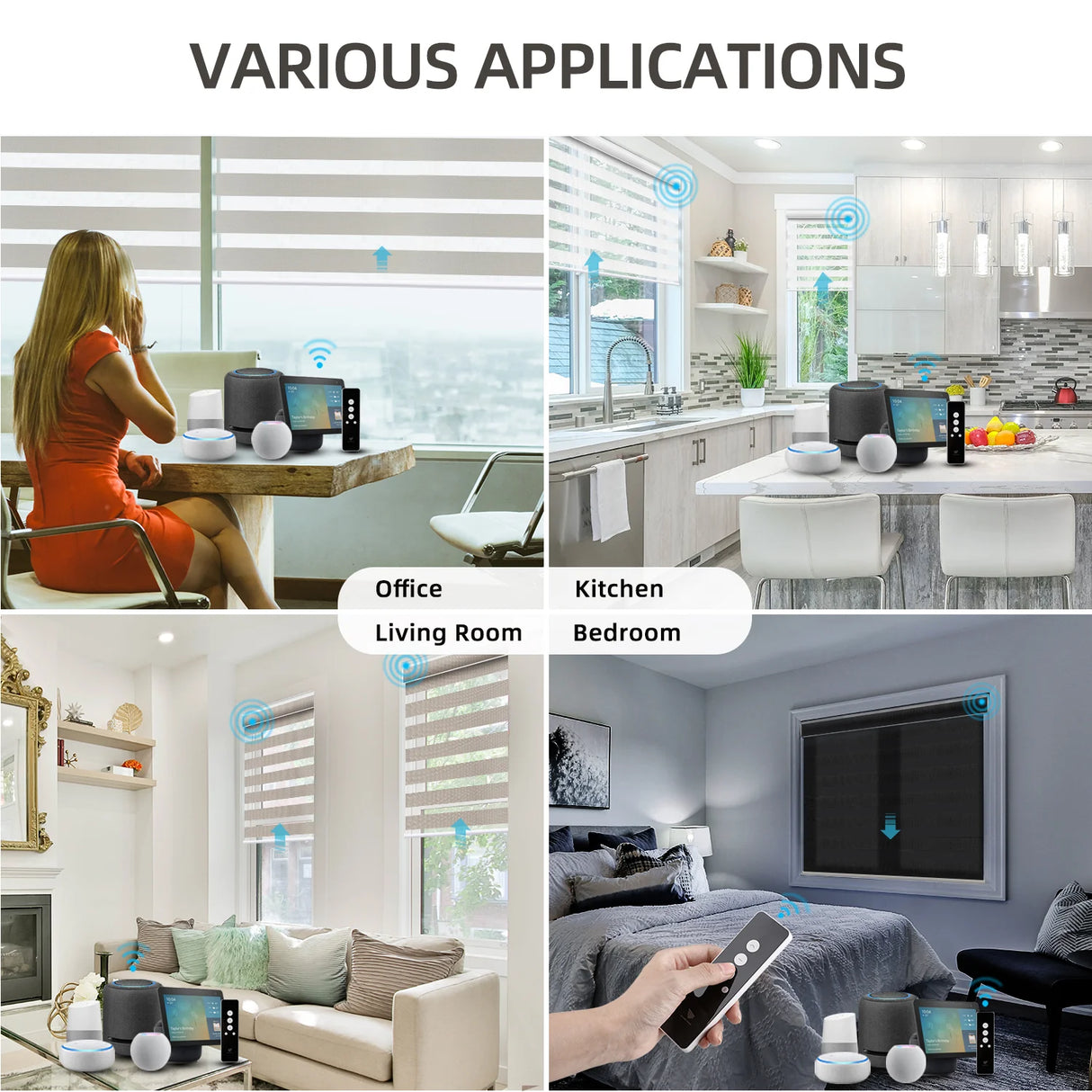 Motorized Zebra Shades 90% Blackout 95mm Astrid