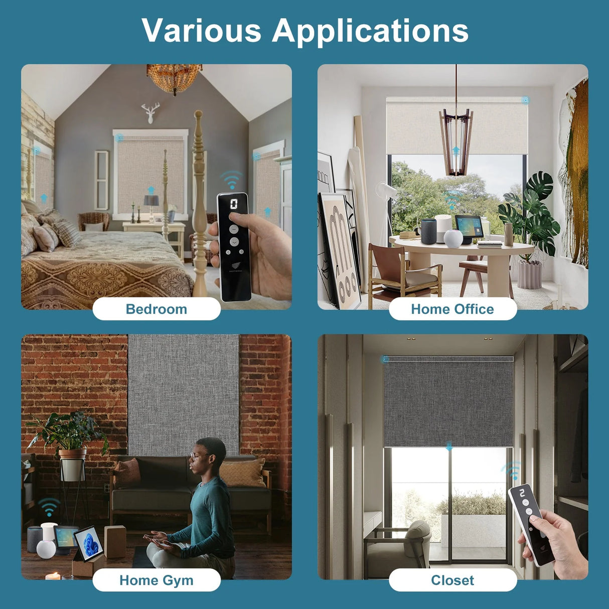 Hardwired Motorized Roller Shades 100% Blackout Dual-Sided Bouvardia