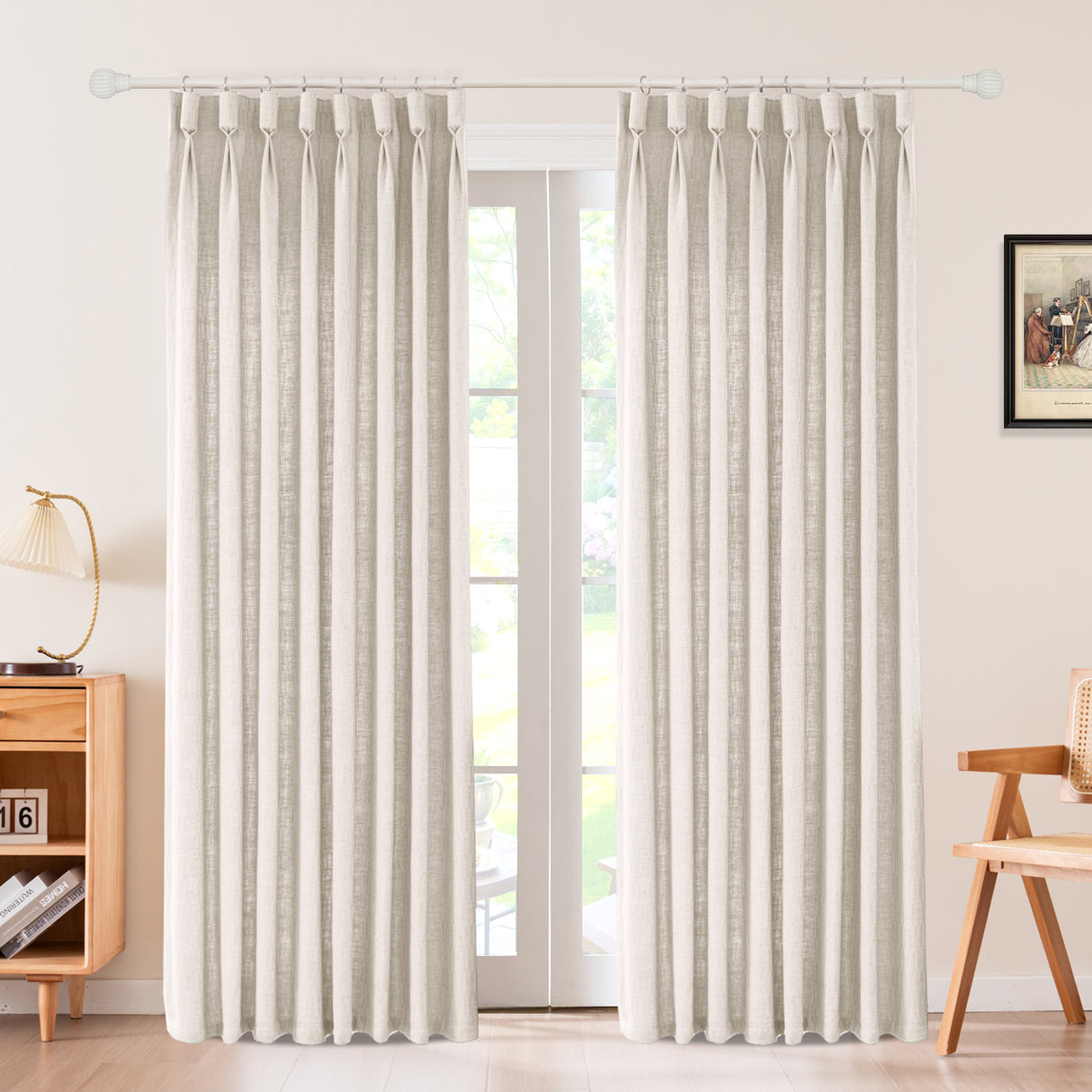 Draxis Stripe Texture Linen Blended Curtain