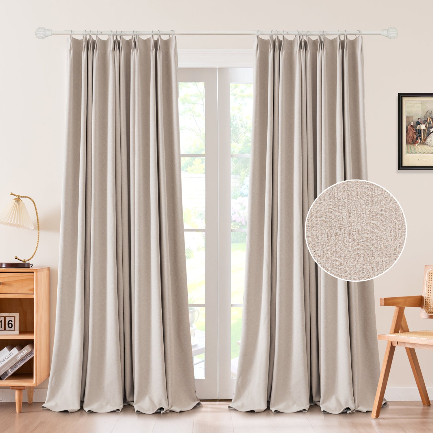 Zariel Pebbled Swirl Texture Velvet Curtain Pleated