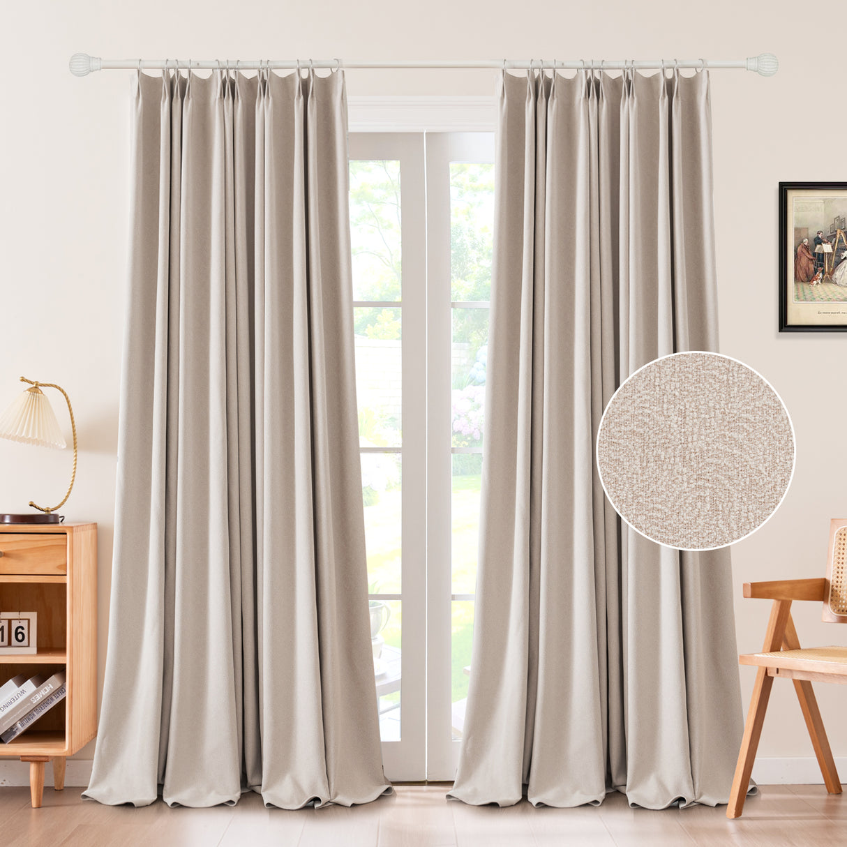 Zariel Pebbled Swirl Texture Velvet Curtain Pleated