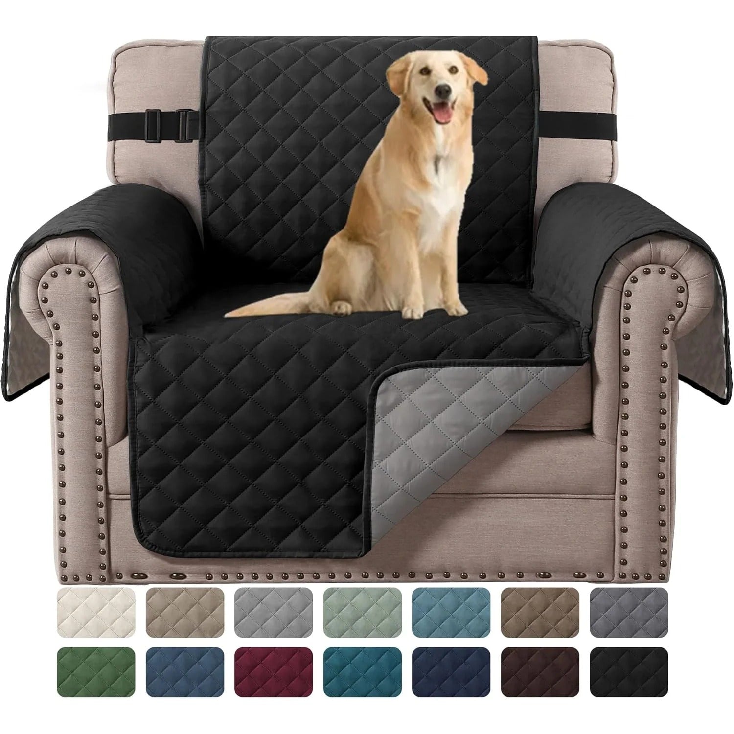 Reversible Chair Covers Water Repellent Chair Slipcover for Dogs Pets Furniture Protector