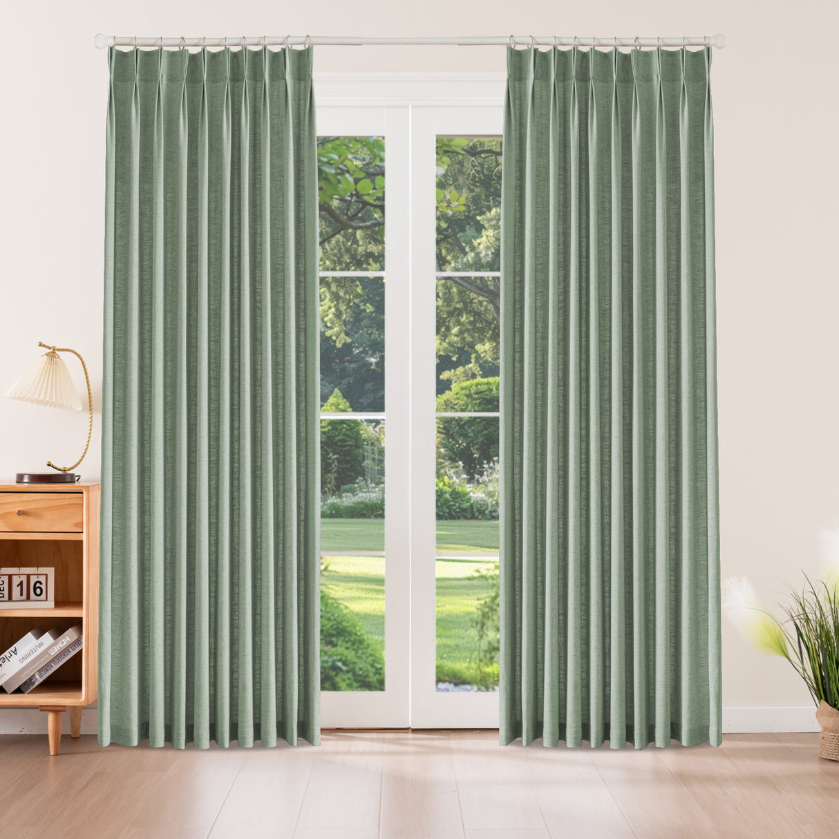 Aurevia Textured Linen Cotton Blend Curtain Pleated