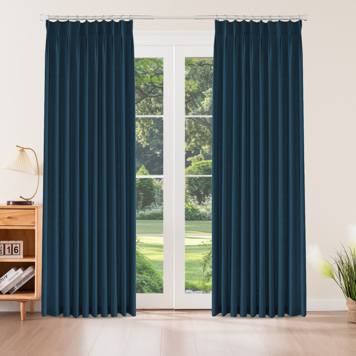 Aurevia Textured Linen Cotton Blend Curtain Pleated