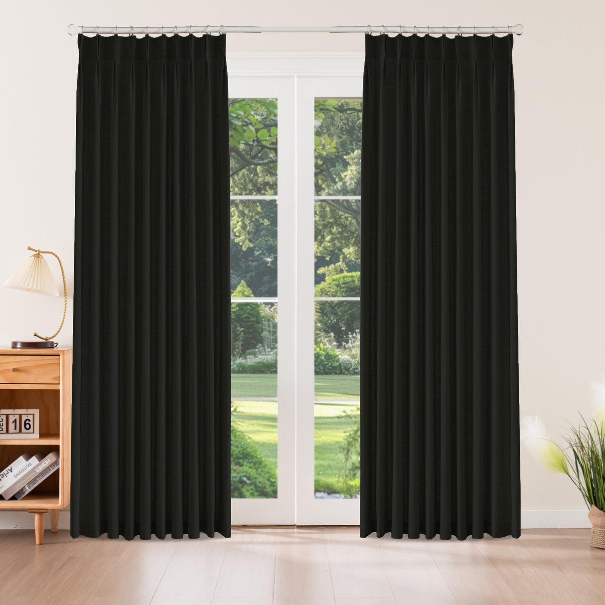 Aurevia Textured Linen Cotton Blend Curtain Pleated