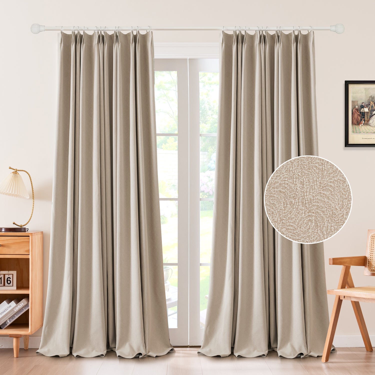 Zariel Pebbled Swirl Texture Velvet Curtain Pleated