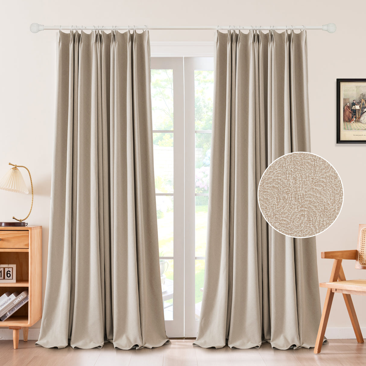 Zariel Pebbled Swirl Texture Velvet Curtain Pleated