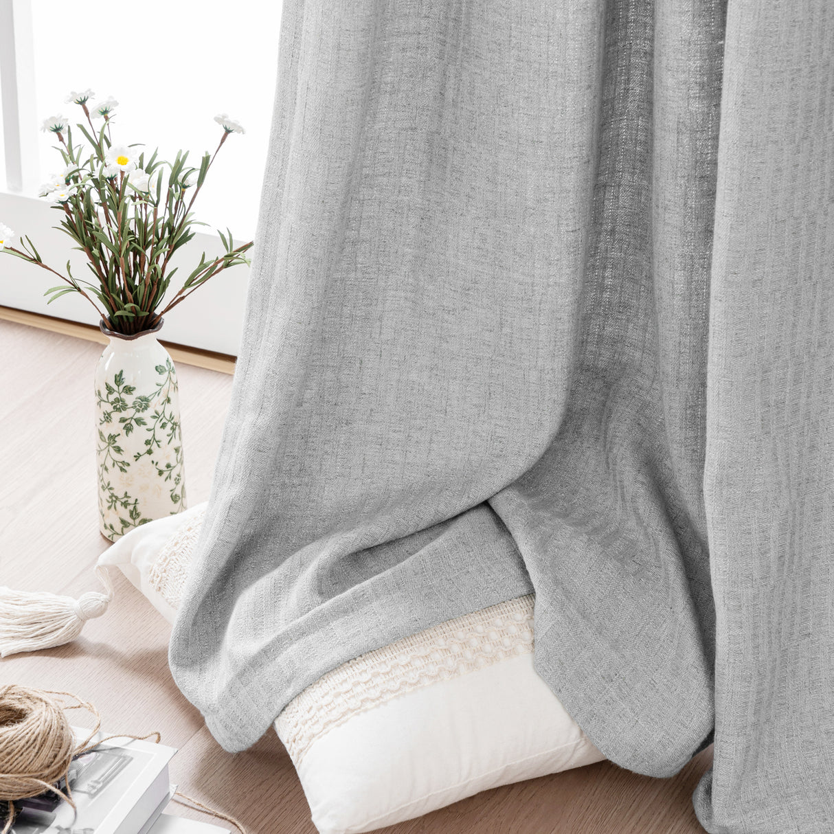 Draxis Stripe Texture Linen Blended Curtain