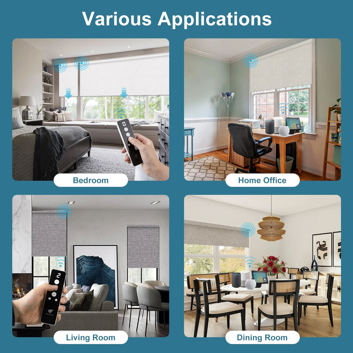 Hardwired Motorized Roller Shades 100% Blackout Safari