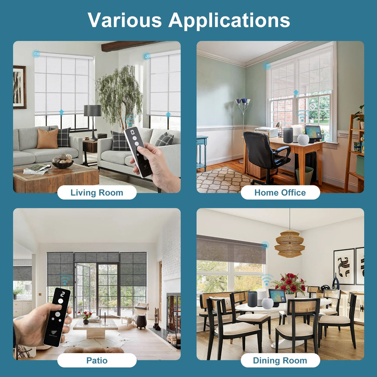 Motorized Light Filtering Roller Shades 50% Blackout PVC Free Sunscreen