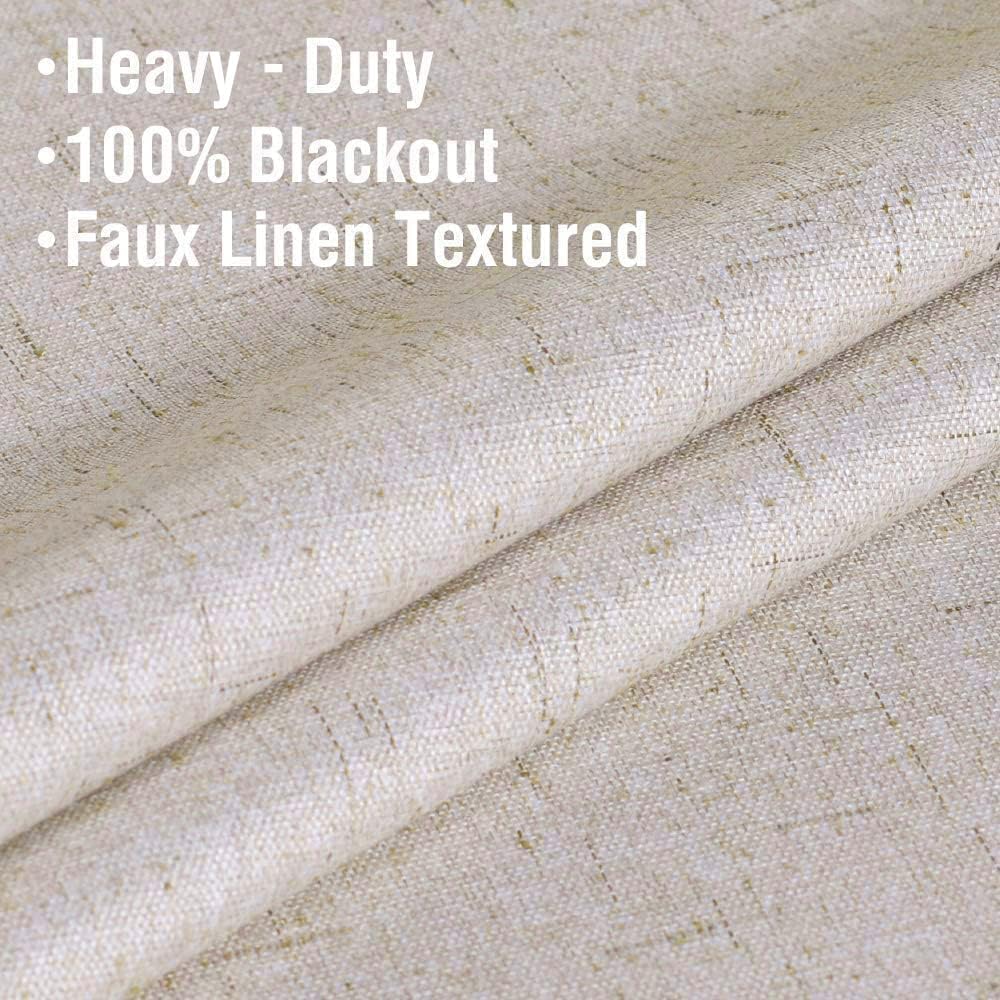 100% Blackout Faux Linen Curtains