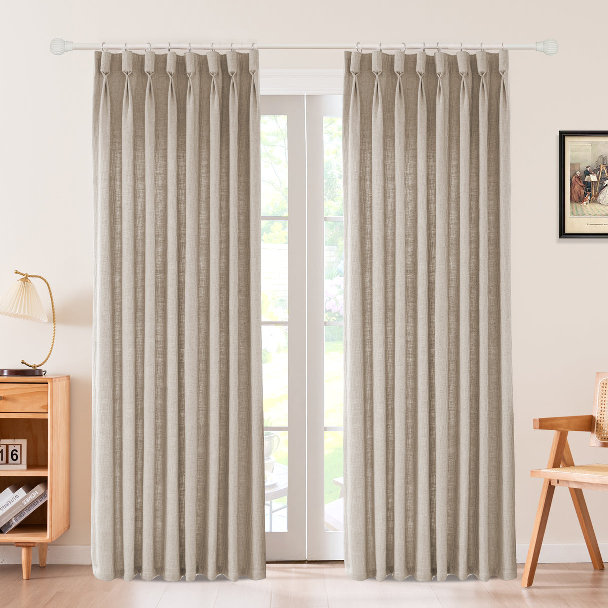 Draxis Stripe Texture Linen Blended Curtain