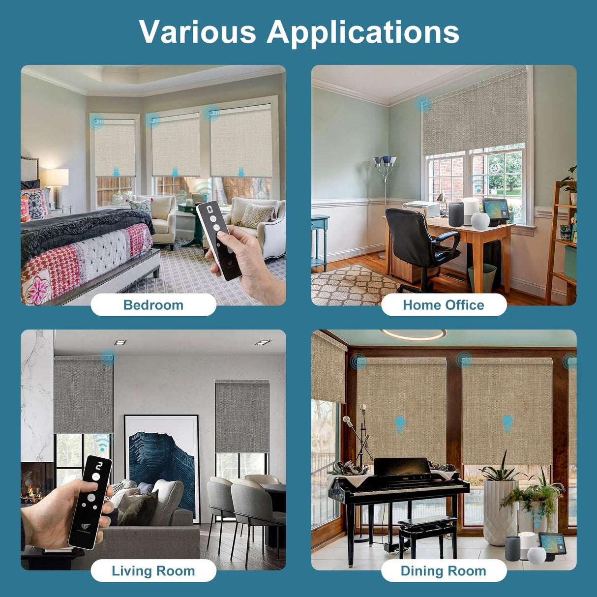 Hardwired Motorized Roller Shades 100% Blackout Vigor