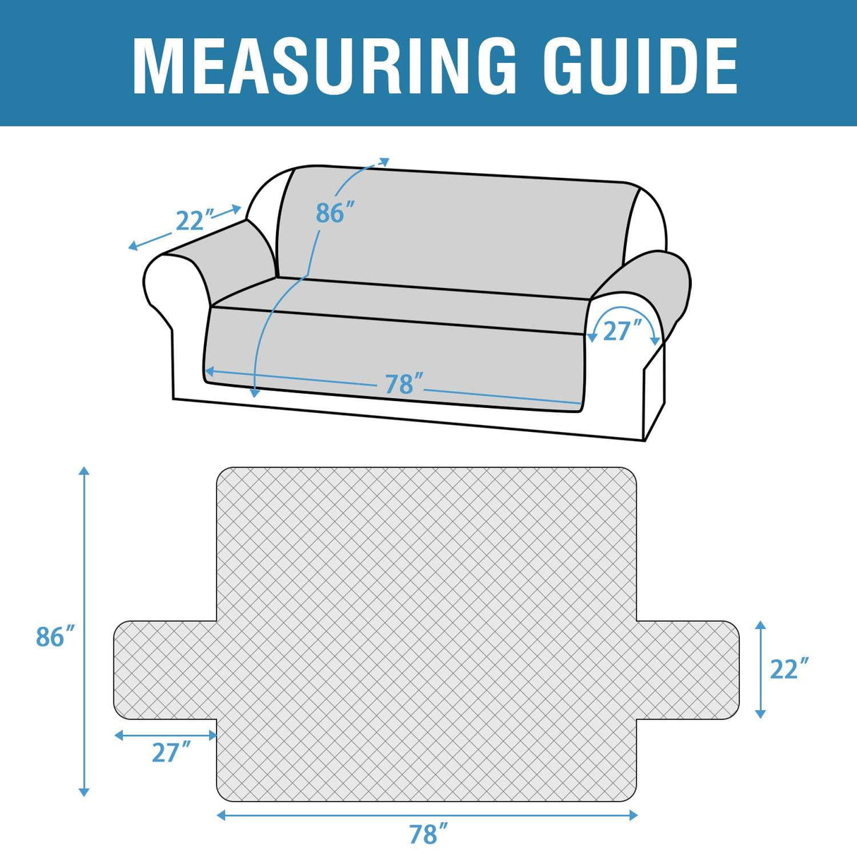 H.VERSAILTEX 100% Waterproof Sofa Cover Non-Slip Machine Washable with Elastic Straps Slipcovers Pet-friendly Furniture Protector (Oversized Sofa, French Oak)