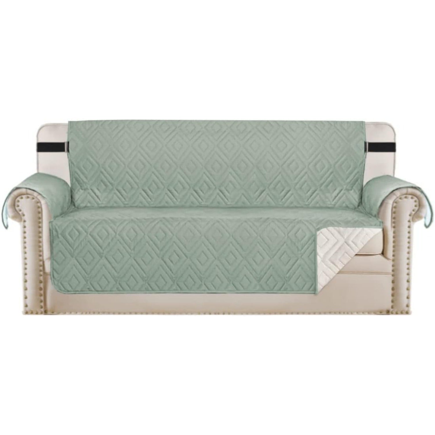 Reversible Furniture Protector Anti-Slip Water Resistant 2" Elastic Straps Couch Covers