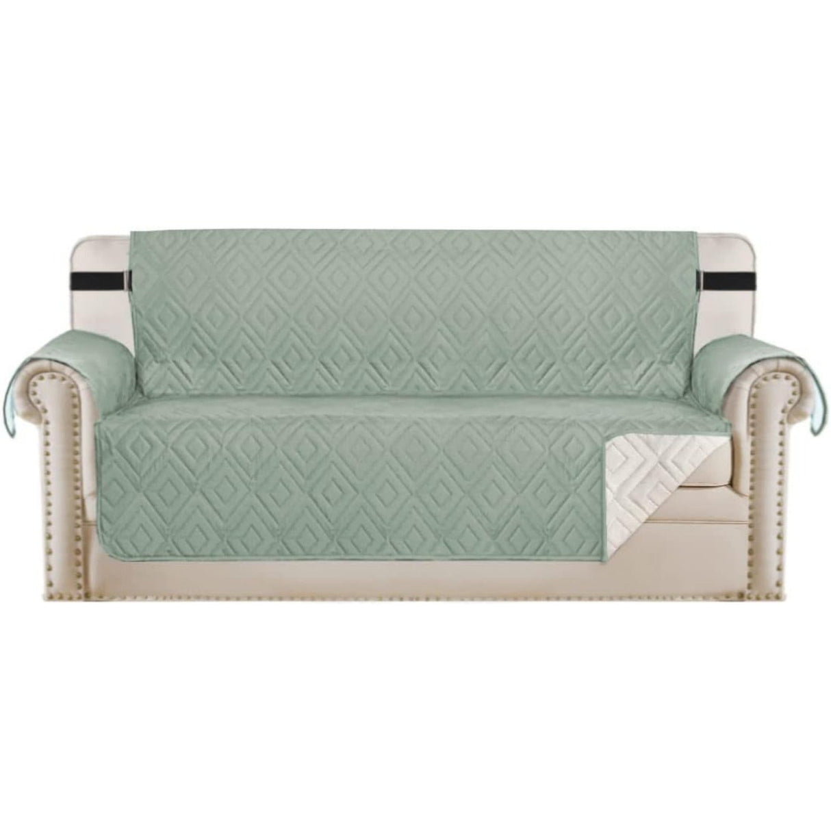 Reversible Furniture Protector Anti-Slip Water Resistant 2" Elastic Straps Couch Covers