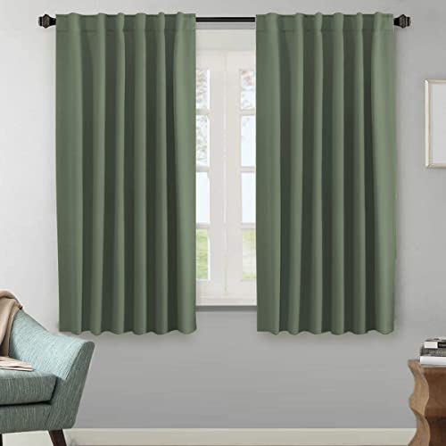 Blackout Thermal Insulated Room Darkening Back Tab/Rod Pocket Solid Color Curtains
