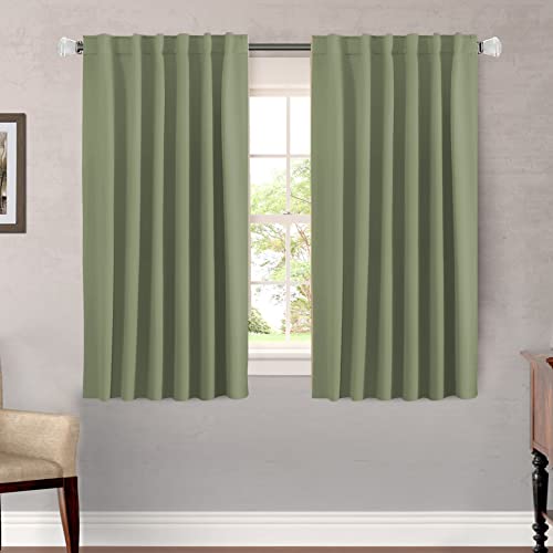 Blackout Thermal Insulated Room Darkening Back Tab/Rod Pocket Solid Color Curtains