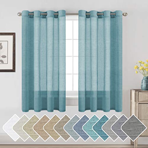 Natural Linen Blended Privacy Sheer Nickel Grommets Curtains
