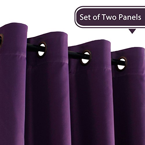 Blackout Thermal Insulated Grommet Solid Color Curtains
