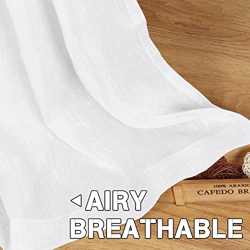 Natural Linen Blended Privacy Sheer Nickel Grommets Curtains